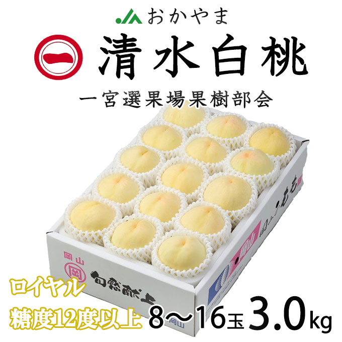 清水白桃 ロイヤル 8～16玉 3.0kg